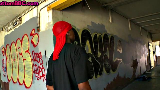 Real Black thug picked up and drilled outdoor