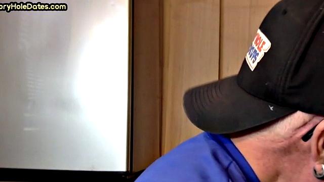 Real gloryhole amateur giving head