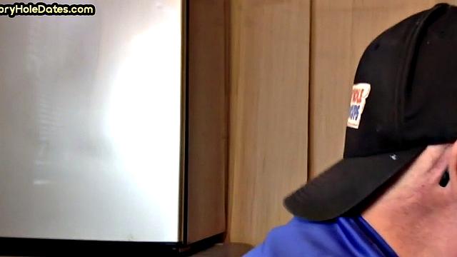 Real gloryhole amateur giving head