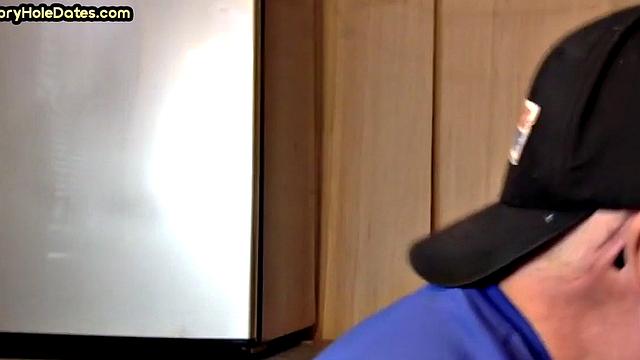 Real gloryhole amateur giving head