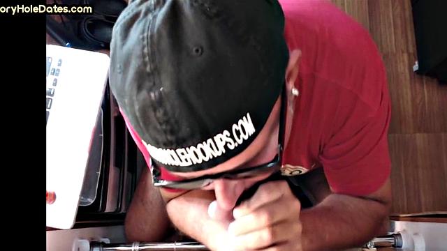 Gloryhole amateur mature gay sucks Black at home