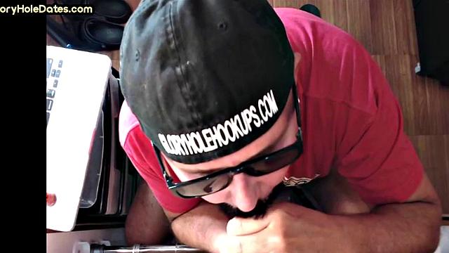 Gloryhole amateur mature gay sucks Black at home