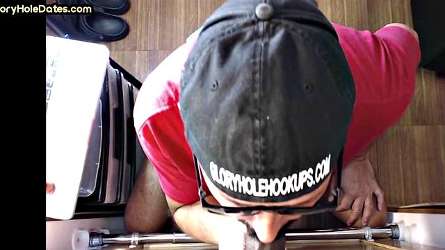 Gloryhole amateur mature gay sucks Black at home