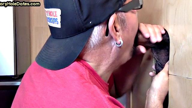 Gloryhole amateur mature gay sucks Black at home