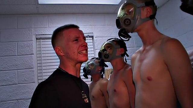 Amateur army studs suck and cum in dormitory sex