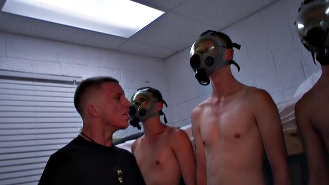 Amateur army studs suck and cum in dormitory sex