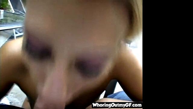 Hot Blonde blowjob and fucking in outdoor