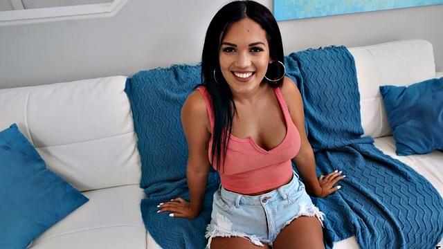 Big-titted gf enjoys oral while sharing POV dick with babe