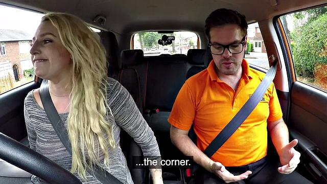 Cheating blonde slurps up a cumshot