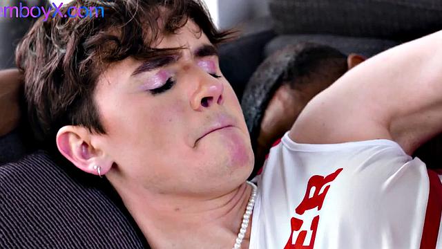 IR loving femboy spoils BBC with cheerleader uniform