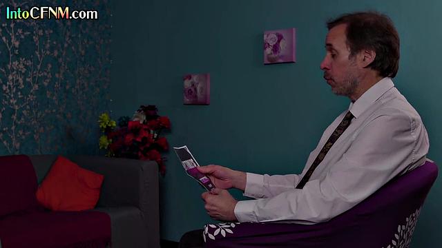 Nasty CFNM babes wanking lucky dick