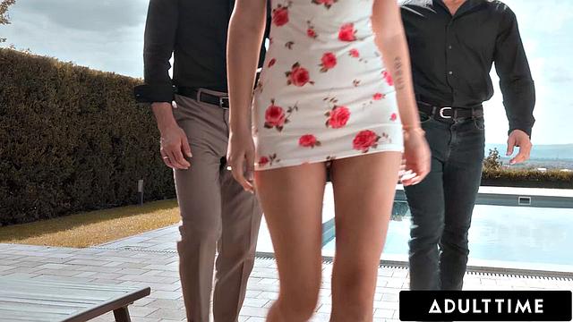 ADULT TIME - Leya Desantis Surrenders to Desire for Two Big Dicks Stretching Ass & Pussy Wide