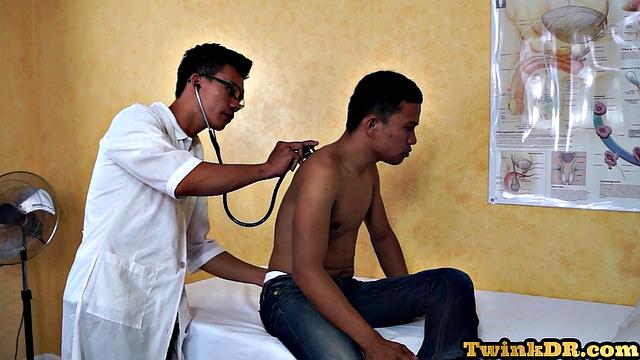 Asian doctor gives rimjob to patient