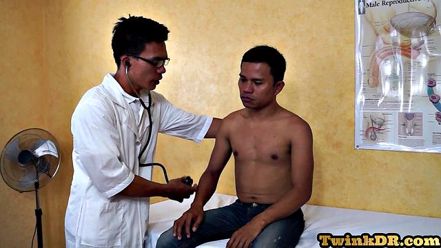 Asian doctor gives rimjob to patient