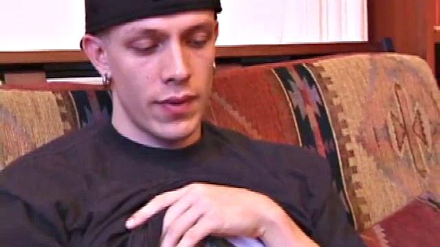 Returning from a bike ride, Shane strips naked and lubes up his hardening cock. He fingers himself, for added stimulation, while stroking his stiff meat. After edging a few times, the horny boy pumps out his warm cum load.