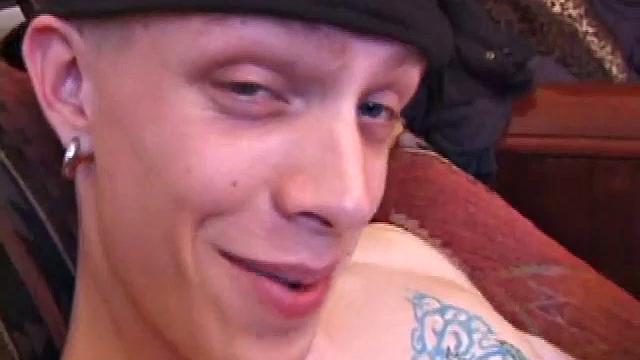 Returning from a bike ride, Shane strips naked and lubes up his hardening cock. He fingers himself, for added stimulation, while stroking his stiff meat. After edging a few times, the horny boy pumps out his warm cum load.