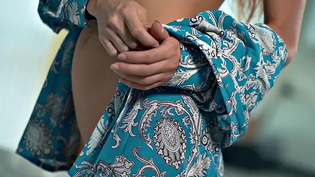 Tattooed babe Pink Lace plays solo in the bedroom