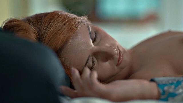 Tattooed babe Pink Lace plays solo in the bedroom