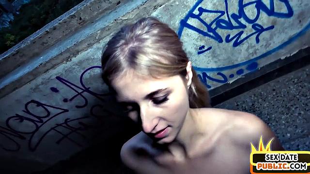 Public amateur babe fucked in abandoned building by date