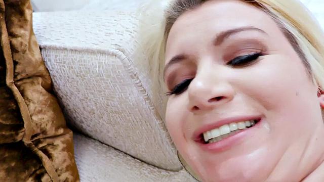 Blonde babe gets big butt fucked by hung Ebony partner