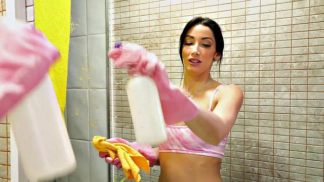 POV Anal maid with fake tits gets her pussy pounded by her client's BWC