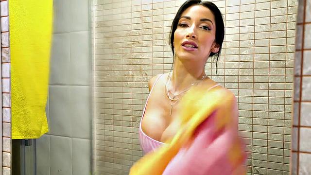 POV Anal maid with fake tits gets her pussy pounded by her client's BWC