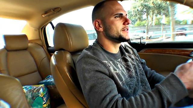 Latina with glasses gets her bald pussy drilled in doggystyle while giving a handjob and cowgirl ride