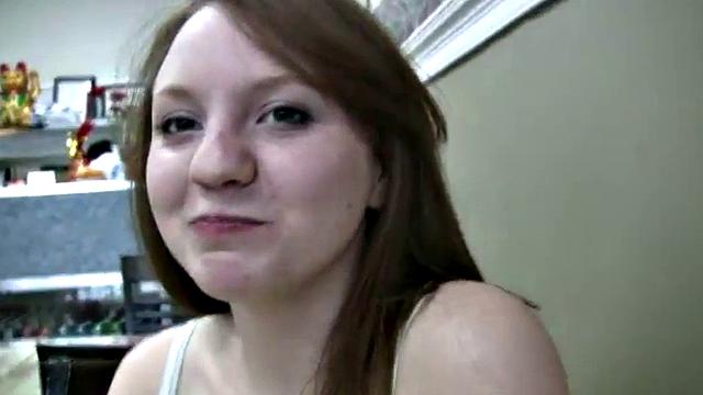 A naughty teen slut give a public car blowjob in the bathroom