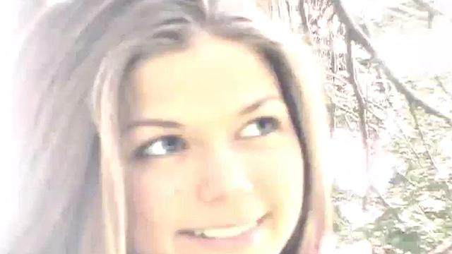 Sweet teen posing and showing her breasts in the open