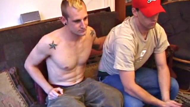 Torque and self-proclaimed straight guy Kalvin Riley just got back from skateboarding and decided to enjoy a straight video together. Torque has more than watching porn in mind, as he slides his mouth onto Kalvin's waiting cock.