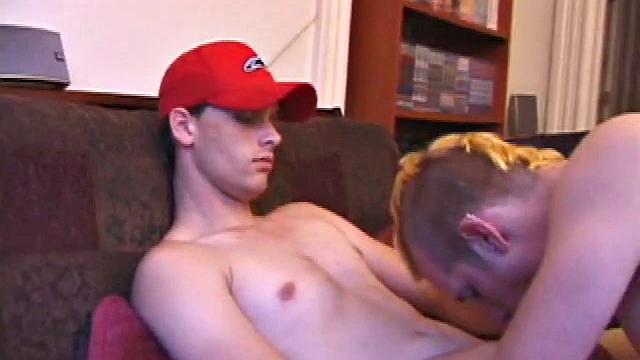 Torque and self-proclaimed straight guy Kalvin Riley just got back from skateboarding and decided to enjoy a straight video together. Torque has more than watching porn in mind, as he slides his mouth onto Kalvin's waiting cock.
