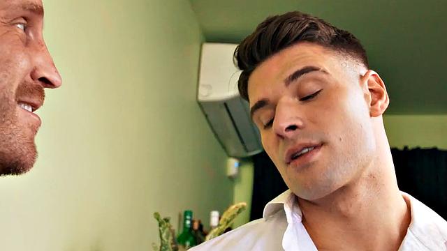 Bisex slut gets fucked by 2 handsome men