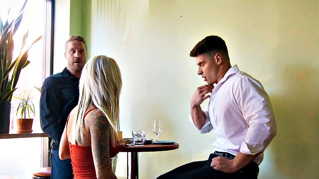 Bisex slut gets fucked by 2 handsome men