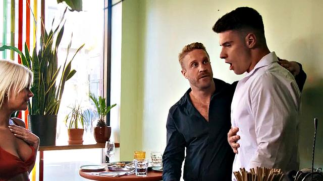 Bisex slut gets fucked by 2 handsome men