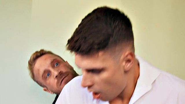 Bisex slut gets fucked by 2 handsome men