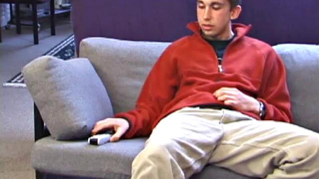 Chad Wiley releases a huge uncut cock and probes his hole.