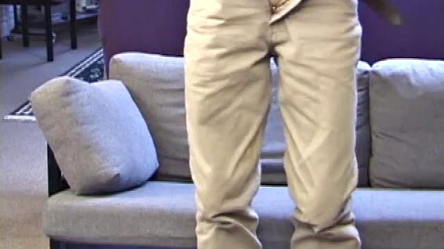 Chad Wiley releases a huge uncut cock and probes his hole.