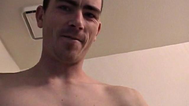 Dan grabs the lube and gets ready to beat off in the bathroom. After working up a stiff one, he strokes with determination, until it squirts fresh warm cum all over his tummy.