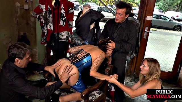 Naughty slut dominated by masters