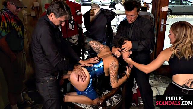 Naughty slut dominated by masters