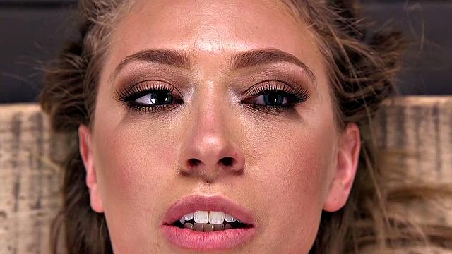 Tied up sub babe gets toyed with vibrator by master