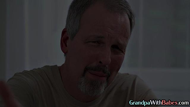 busty blonde babe fucked hard by grandpa