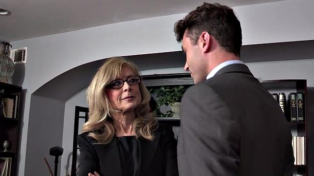 Busty mature cougar gets pussy nailed by office associate