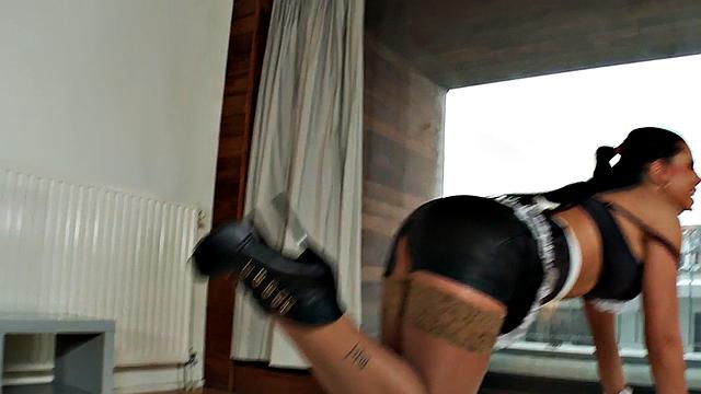 IR anal MILF maid gapes ass and deepthroats hard BBC