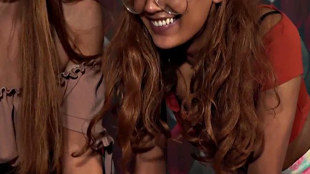 CFNM masseuse sucks cock in group BJ and HJ session