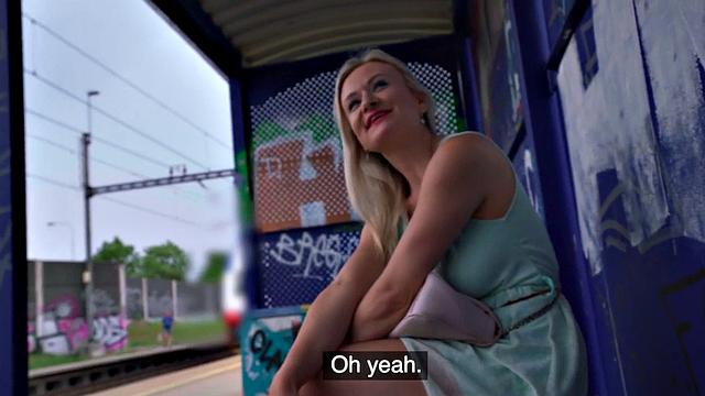 Picked up big tit babe sucking and riding before spoon fucked