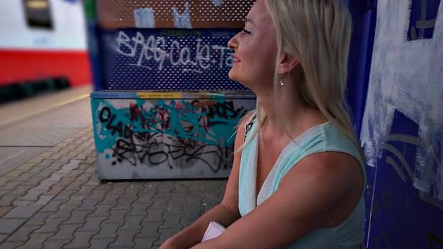 Picked up big tit babe sucking and riding before spoon fucked