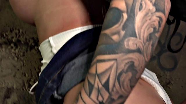 Pulled eurobabe gets bentover outdoors before giving bj