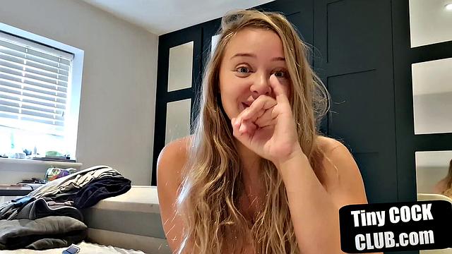 Bigtit sph domina teases small cocks while showing off tits.