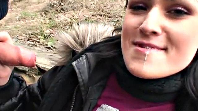 Teen doggystyled in public fuck